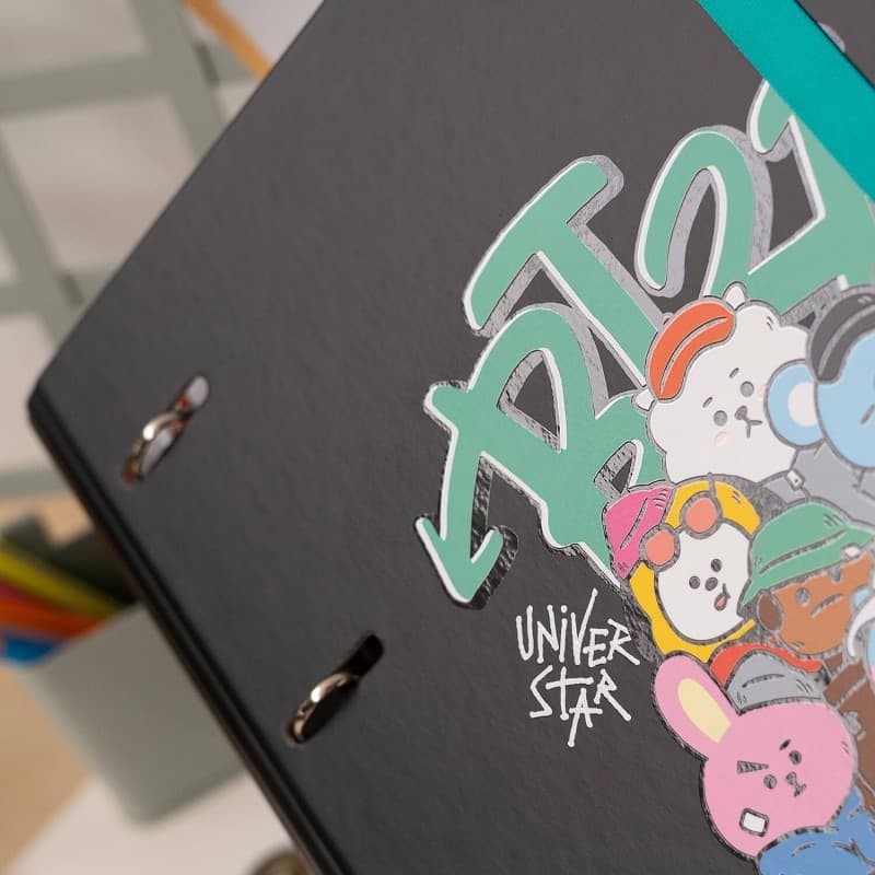 BT21 - Street Mood collection A4 binder with sheets (4 rings, rubber band) - 5