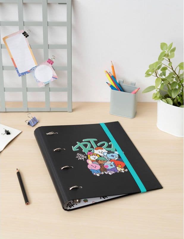 BT21 - Street Mood collection A4 binder with sheets (4 rings, rubber band) - 6