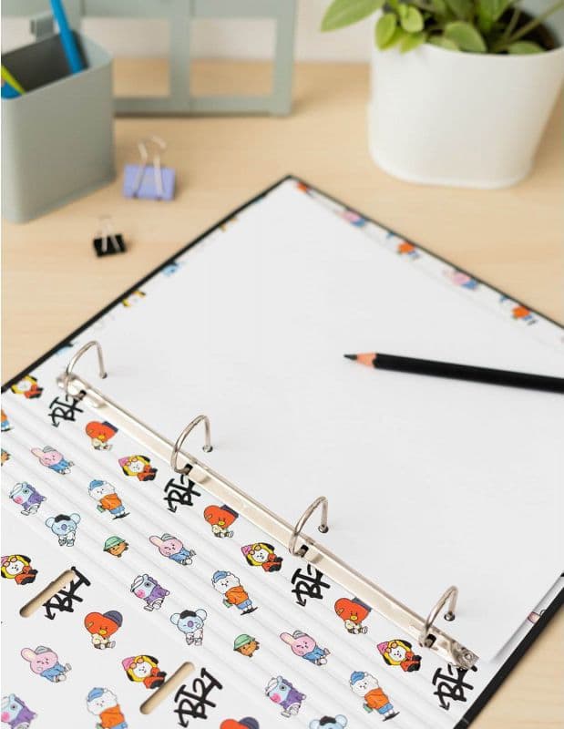 BT21 - Street Mood collection A4 binder with sheets (4 rings, rubber band) - 7