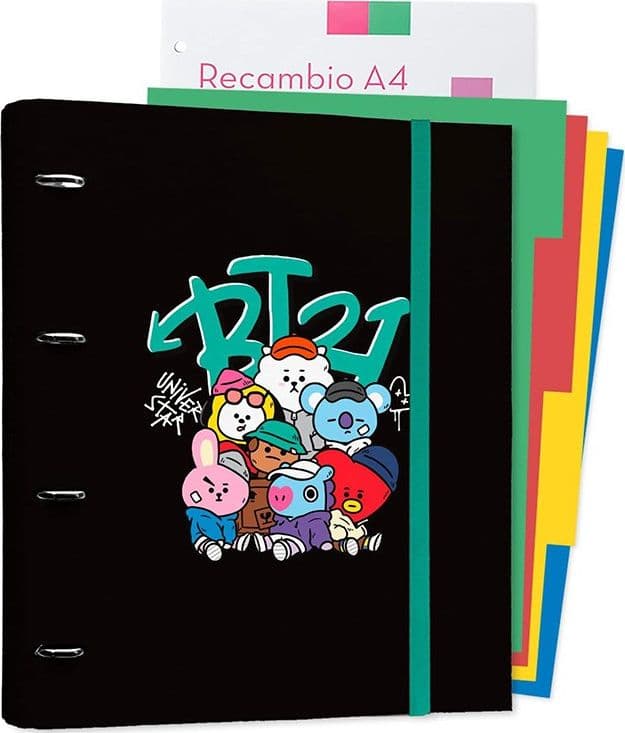 BT21 - Street Mood collection A4 binder with sheets (4 rings, rubber band) - 8