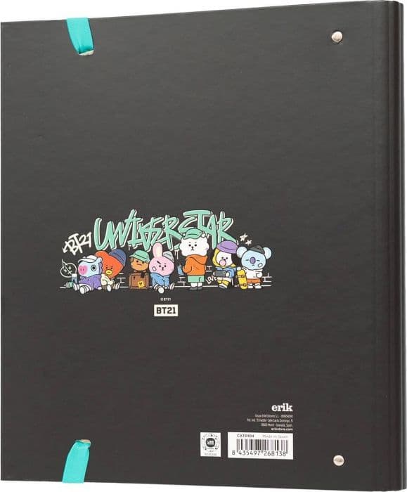 BT21 - Street Mood collection A4 binder with sheets (4 rings, rubber band) - 9