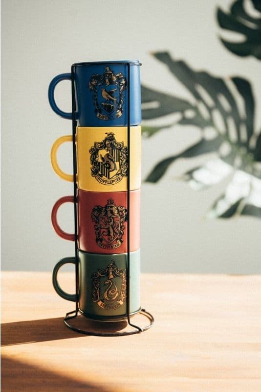 Harry Potter - Set di 4 tazze in ceramica con supporto 300 ml Case di Hogwarts - 11