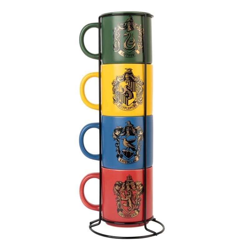 Harry Potter - Set di 4 tazze in ceramica con supporto 300 ml Case di Hogwarts - 9
