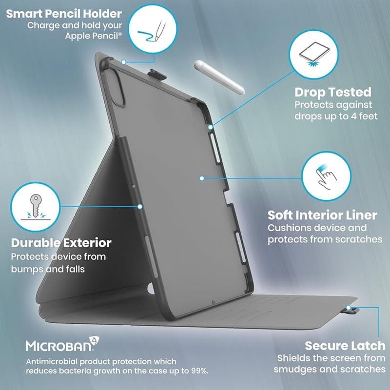 Speck Balance Folio – Custodia per iPad Pro 11" M5 (2025) / iPad Pro 11" M4 (2024) (Nero) - 20