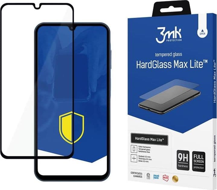 3mk HardGlass Max Lite - Tempered Glass for Samsung Galaxy A15 5G (Black) - 2