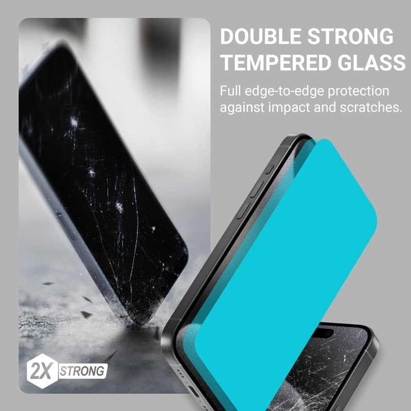 Crong EasyShield 2-Pack - Vetro temperato per iPhone 16 Plus / iPhone 15 Plus (2 pezzi) - 13