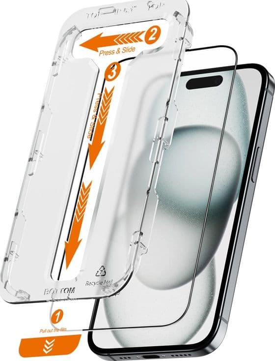 Crong EasyShield 2-Pack - Vetro temperato per iPhone 16 Plus / iPhone 15 Plus (2 pezzi) - 9