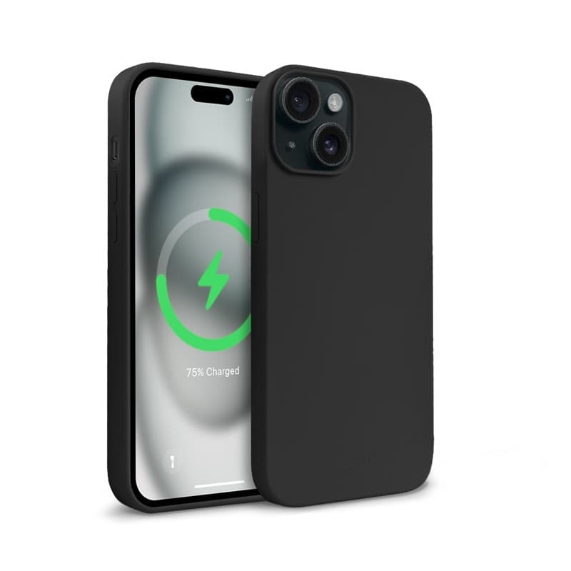 Crong Color Cover Magnetic - Custodia MagSafe per iPhone 15 Plus (Nero) - 6