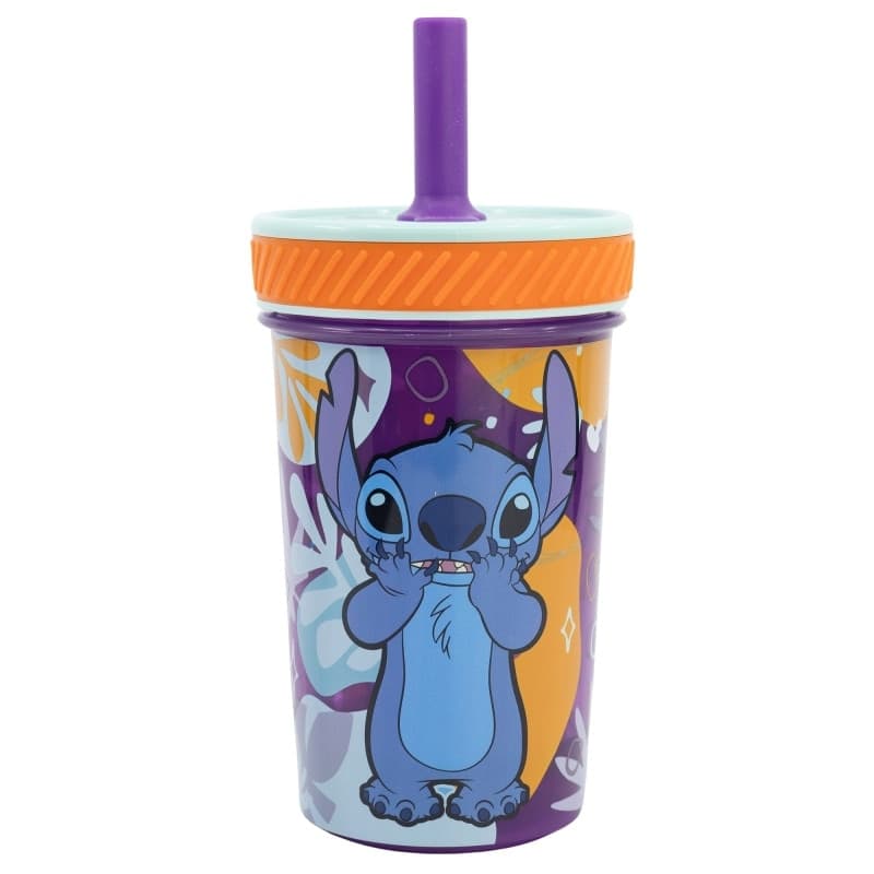 Disney Stitch - Tazza antiribaltamento Dropsafe con cannuccia in silicone della collezione Aloha 370 ml - 2
