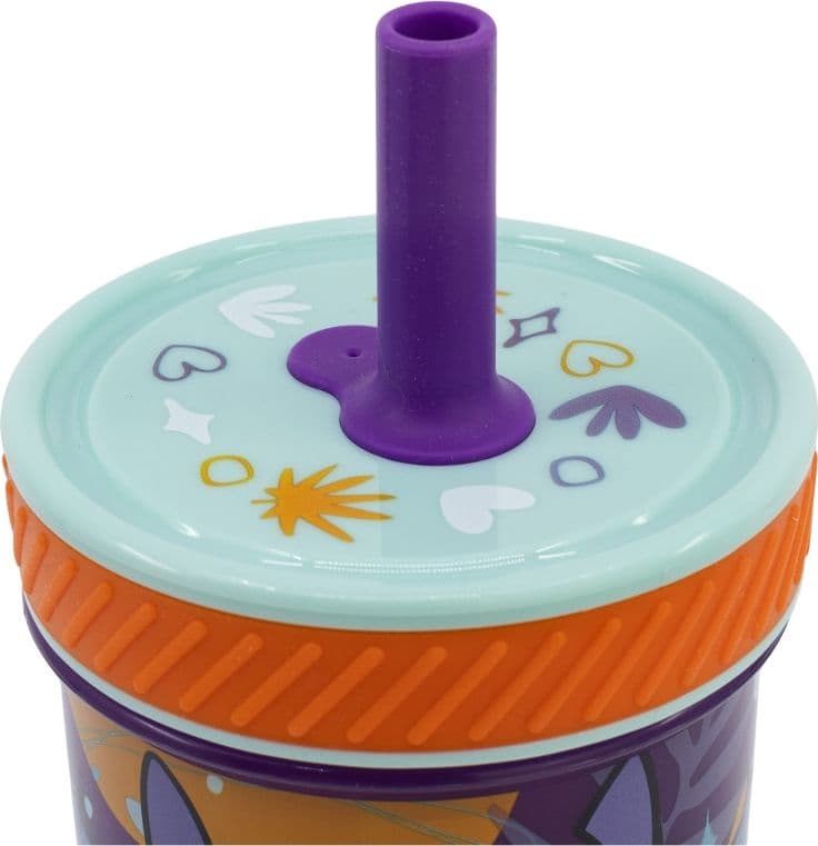 Disney Stitch - Tazza antiribaltamento Dropsafe con cannuccia in silicone della collezione Aloha 370 ml - 3