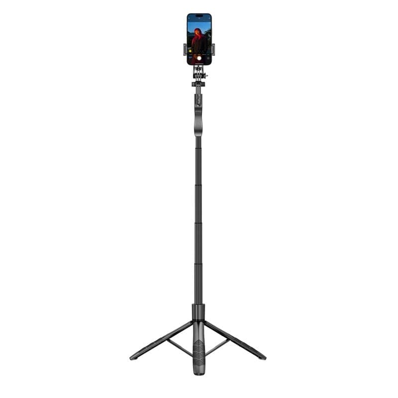 Crong SelfieGo Ultra – Treppiede per selfie Bluetooth in alluminio (nero) - 15