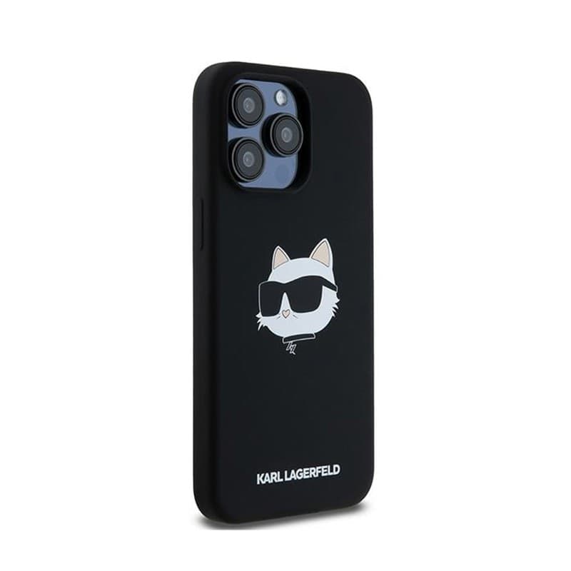 Karl Lagerfeld Silicone Choupette Head MagSafe - iPhone 15 Pro Case (Black) - 12