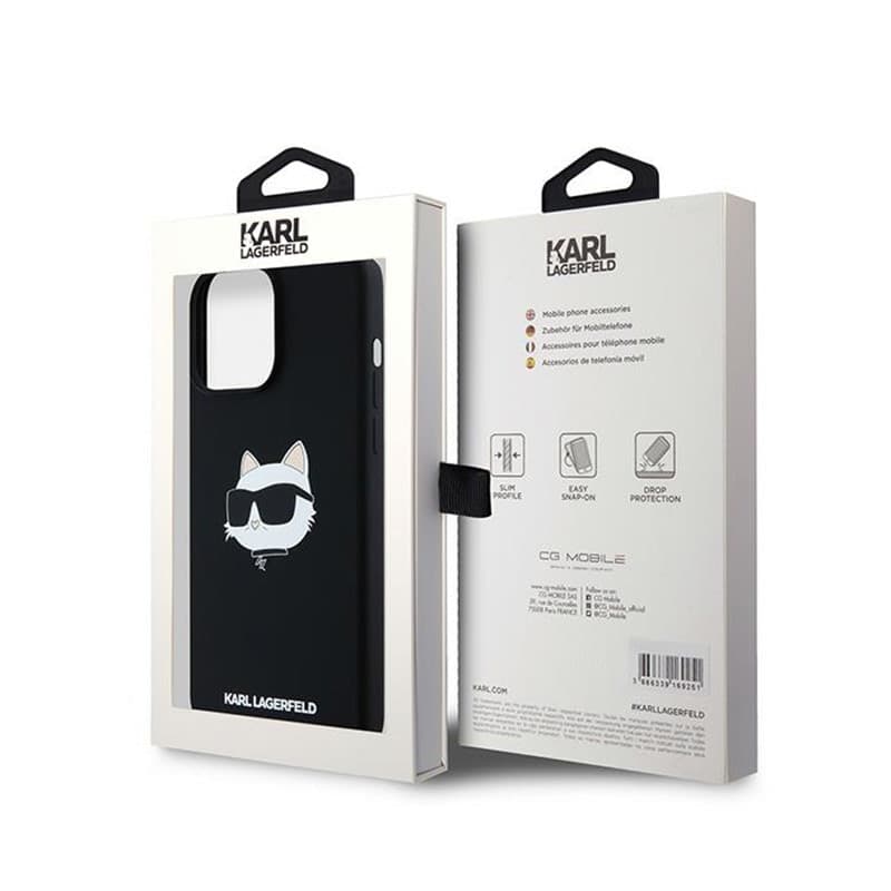 Karl Lagerfeld Silicone Choupette Head MagSafe - iPhone 15 Pro Case (Black) - 8