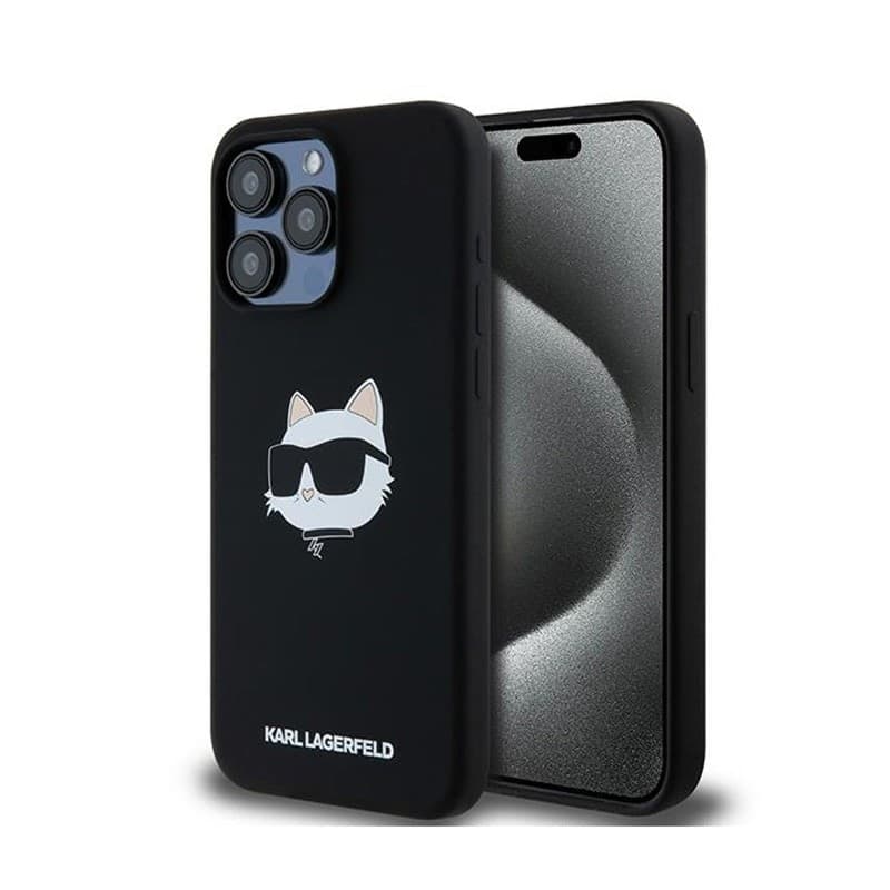 Karl Lagerfeld Silicone Choupette Head MagSafe - iPhone 15 Pro Case (Black) - 9