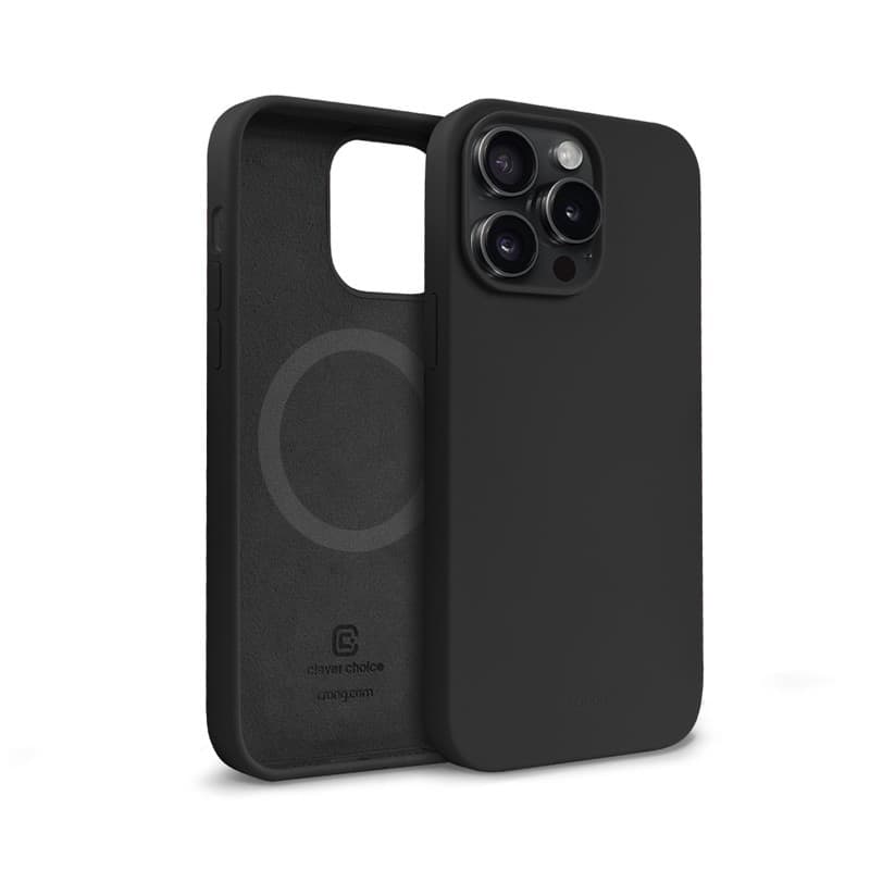 Crong Color Cover Magnetic - Custodia MagSafe per iPhone 15 Pro (Nero) - 2