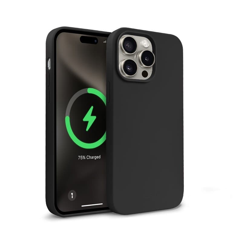 Crong Color Cover Magnetic - Custodia MagSafe per iPhone 15 Pro (Nero) - 13