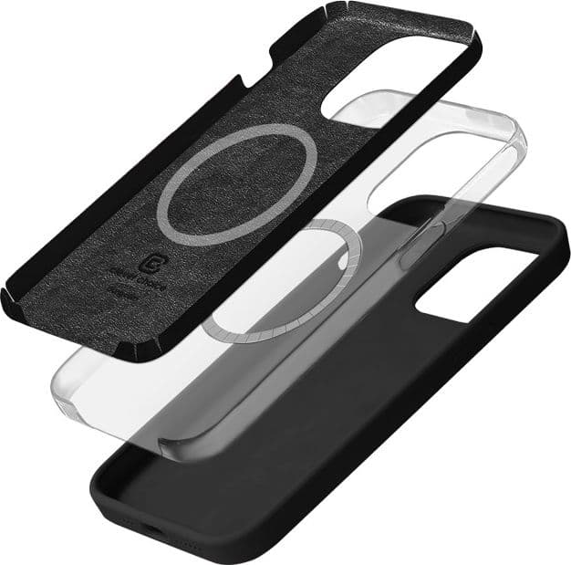 Crong Color Cover Magnetic - Custodia MagSafe per iPhone 15 Pro (Nero) - 10