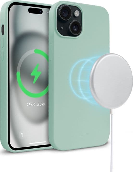 Crong Color Cover Magnetic - Custodia MagSafe per iPhone 15 (Menta) - 10