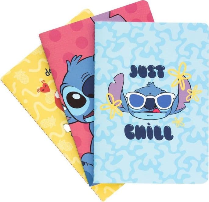 Disney Stitch - Set di quaderni A5 della collezione Tropical, 3 pezzi.