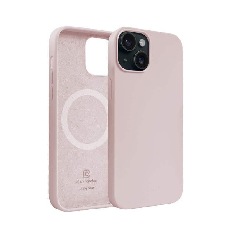 Crong Color Cover Magnetic - Custodia MagSafe per iPhone 15 (rosa sabbia) - 2