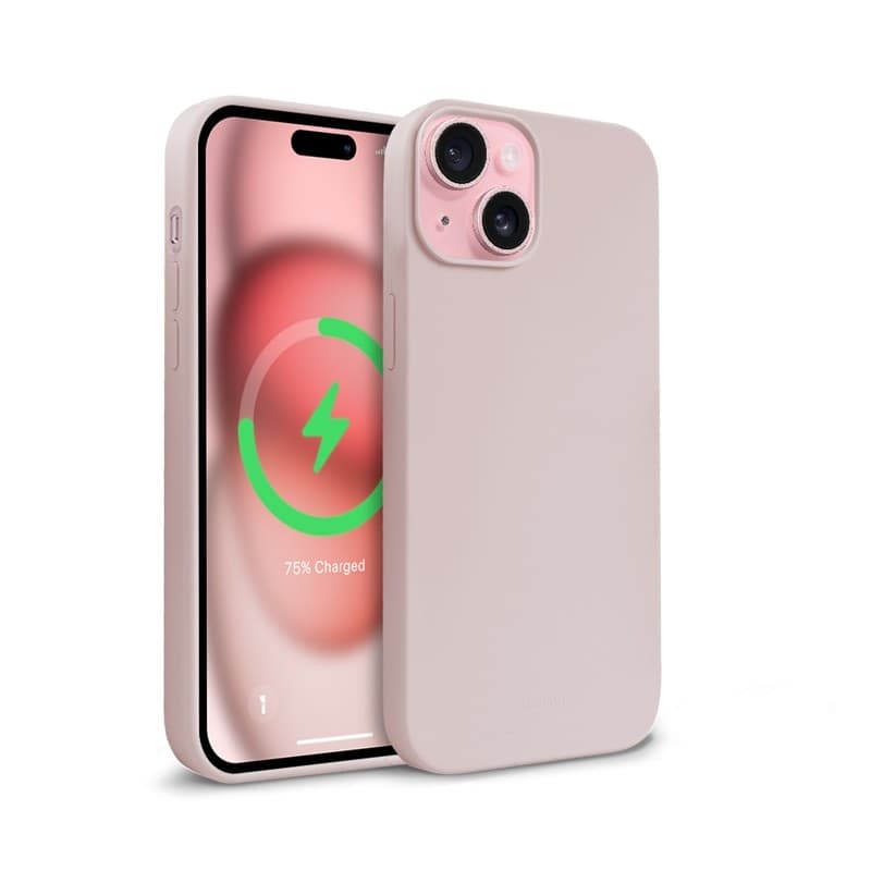 Crong Color Cover Magnetic - Custodia MagSafe per iPhone 15 (rosa sabbia) - 12