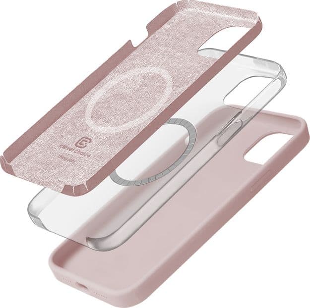 Crong Color Cover Magnetic - Custodia MagSafe per iPhone 15 (rosa sabbia) - 3