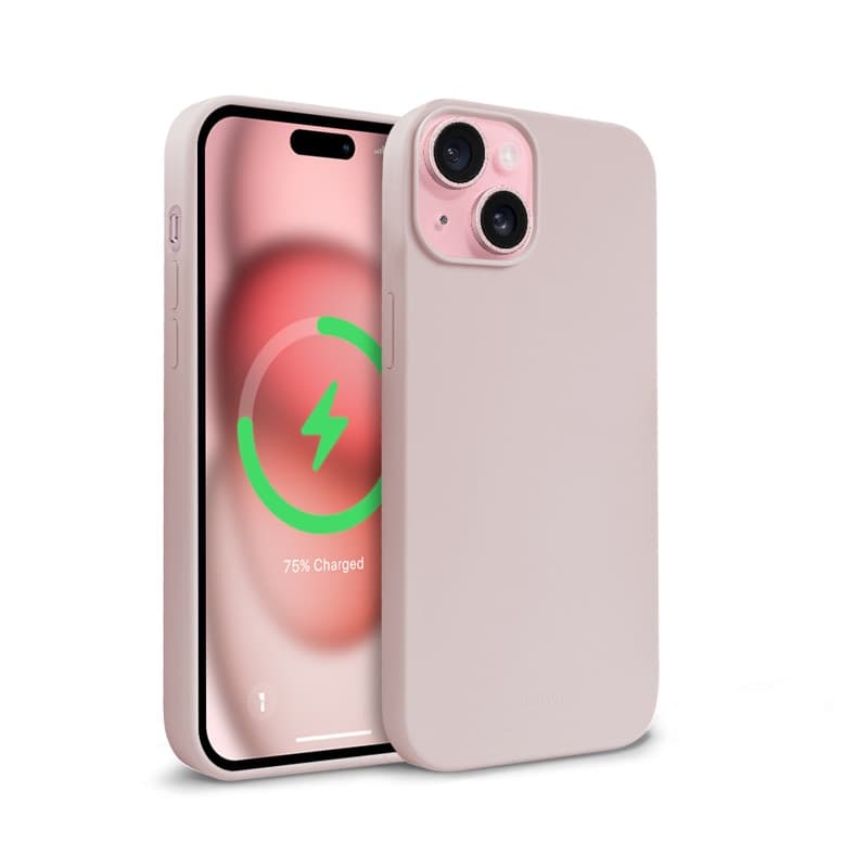 Crong Color Cover Magnetic - Custodia MagSafe per iPhone 15 (rosa sabbia) - 6