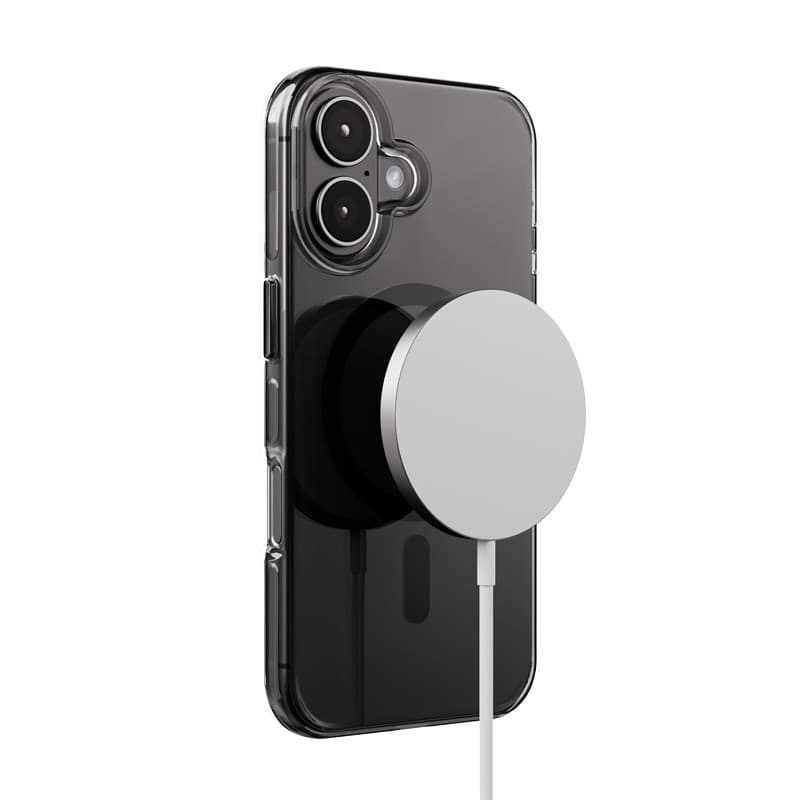 Crong Clear MAG Pro - Custodia MagSafe per iPhone 16 (Nero) - 11