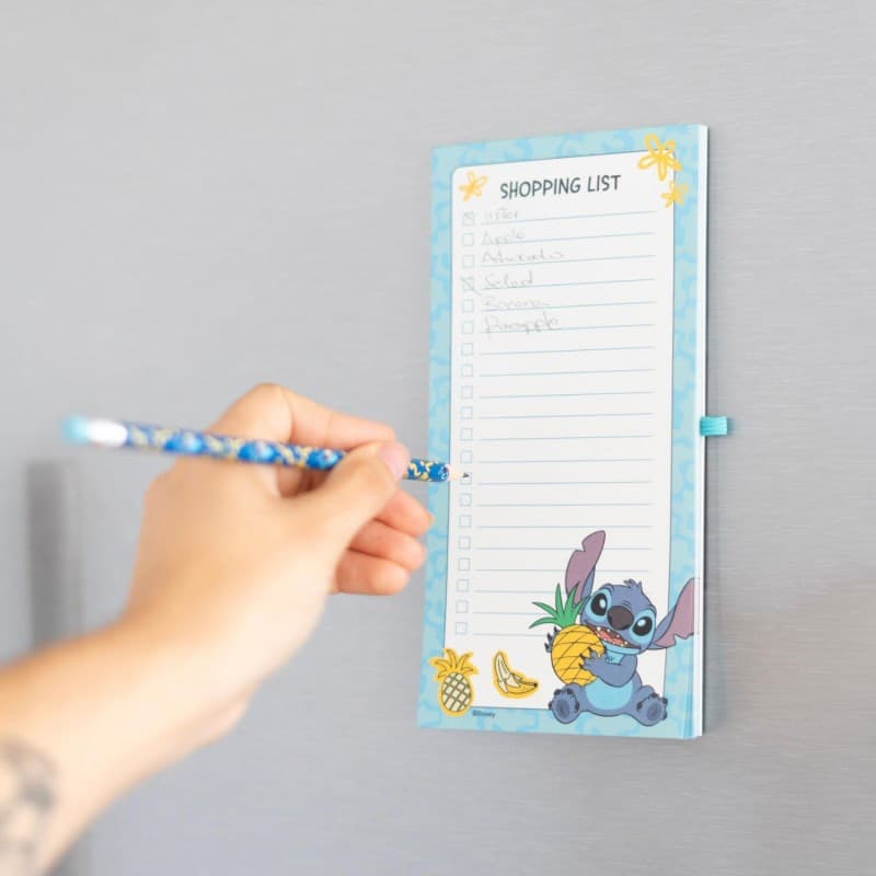 Disney Stitch - Quaderno magnetico / lista della spesa per il frigorifero + matita della collezione Tropical (10 x 21 cm) - 5