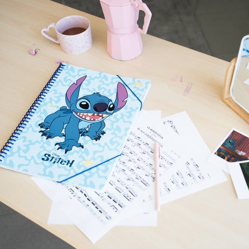 Disney Stitch - Raccoglitore elastico A4 + 30 fogli trasparenti - 11