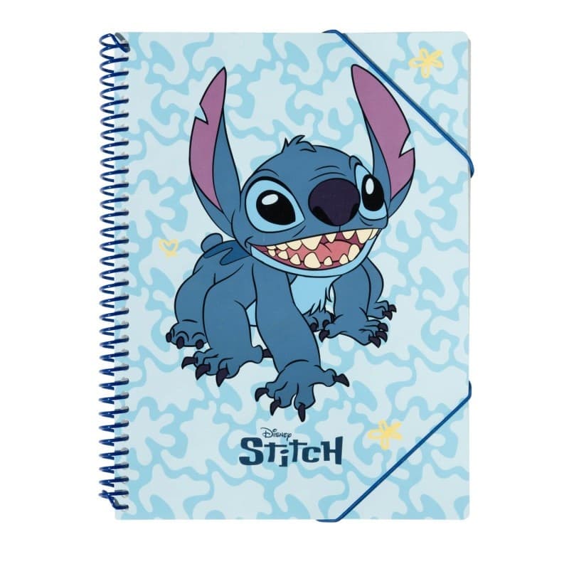Disney Stitch - Raccoglitore elastico A4 + 30 fogli trasparenti - 8