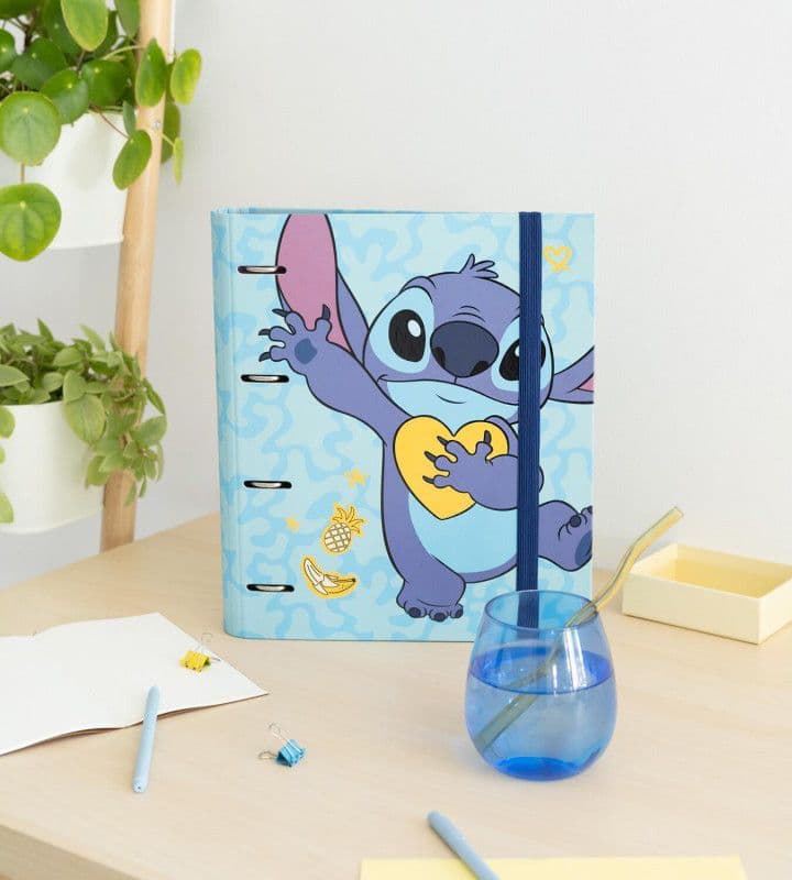 Disney Stitch - Raccoglitore A4 della collezione Tropical (4 anelli, elastico) - 4