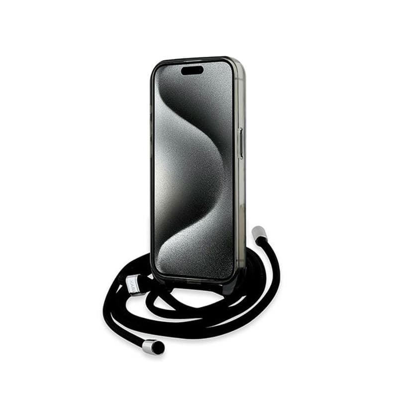 Karl Lagerfeld IML Crossbody Monogram Karl & Choupette Head MagSafe - Case for iPhone 15 Pro (Black) - 4