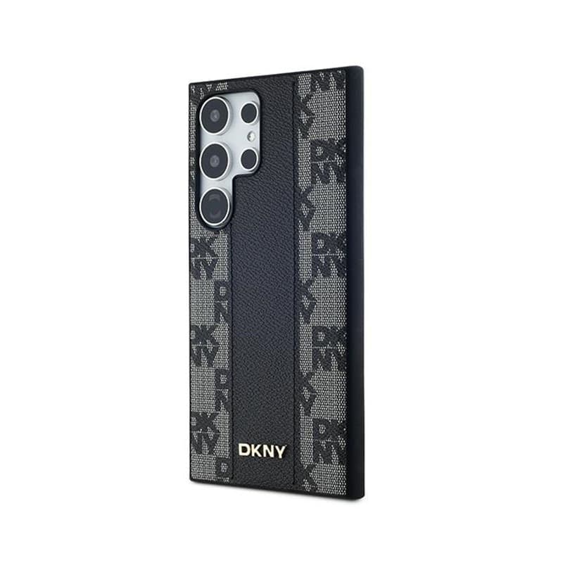DKNY Leather Checkered Mono Pattern MagSafe - Case for Samsung Galaxy S24 Ultra (Black) - 2