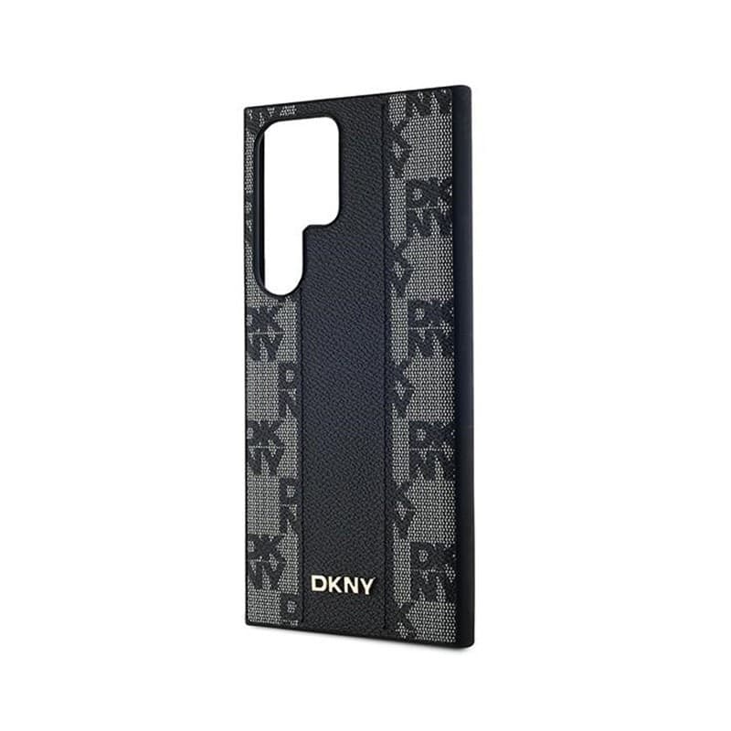DKNY Leather Checkered Mono Pattern MagSafe - Case for Samsung Galaxy S24 Ultra (Black) - 14