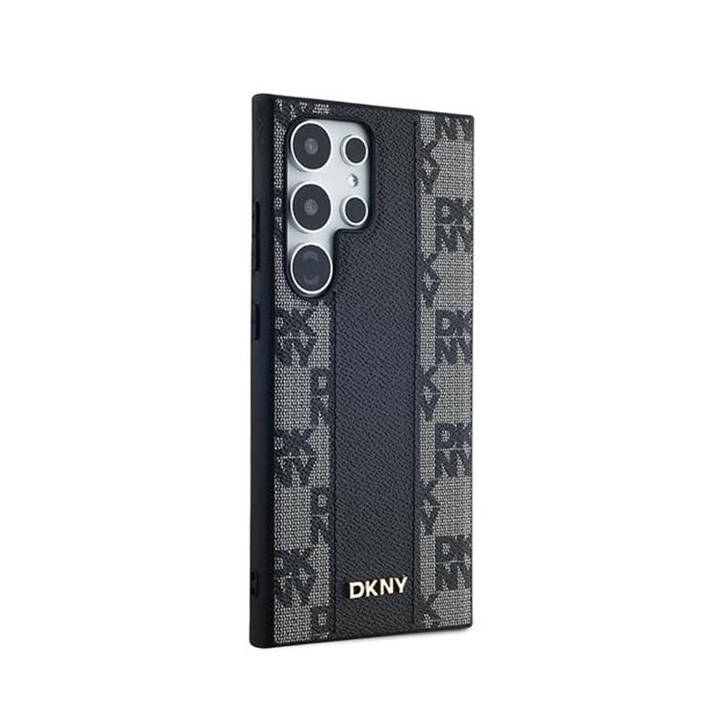 DKNY Leather Checkered Mono Pattern MagSafe - Case for Samsung Galaxy S24 Ultra (Black) - 4