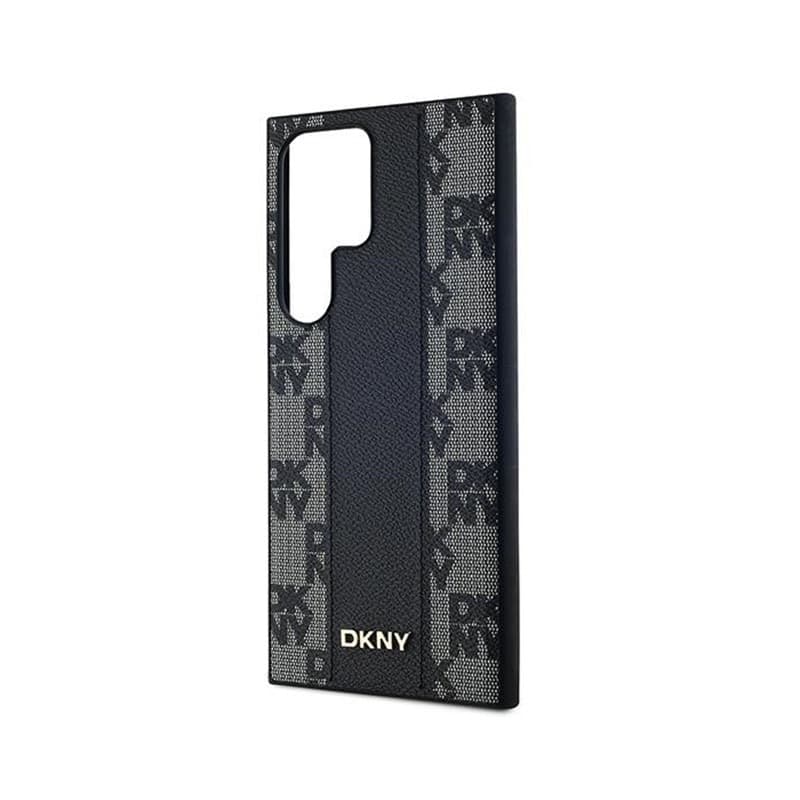 DKNY Leather Checkered Mono Pattern MagSafe - Case for Samsung Galaxy S24 Ultra (Black) - 6