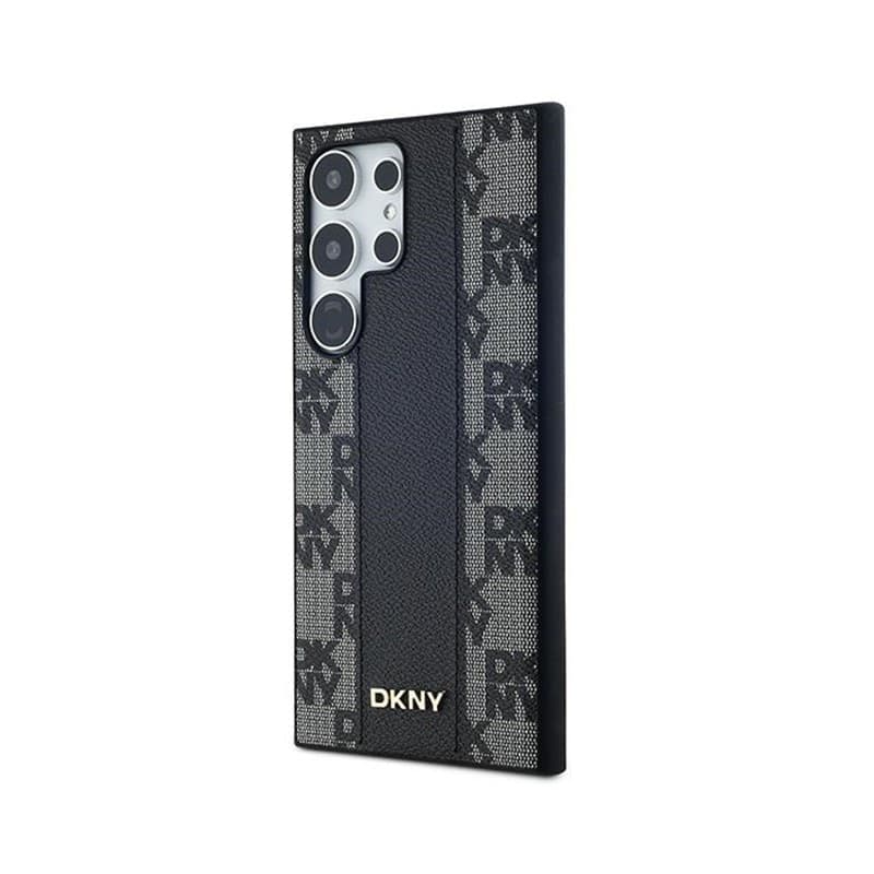DKNY Leather Checkered Mono Pattern MagSafe - Case for Samsung Galaxy S24 Ultra (Black) - 10