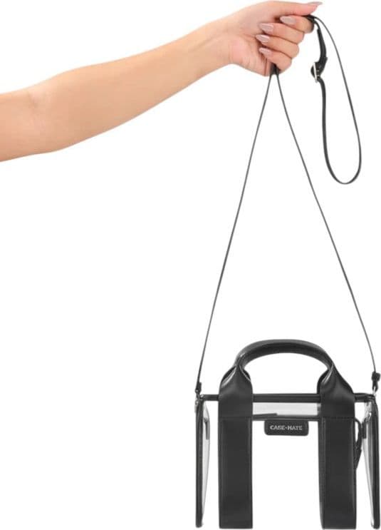 Case-Mate Micro Tote Bag - Waterproof Shoulder Bag (Midnight Black/Clear) - 16
