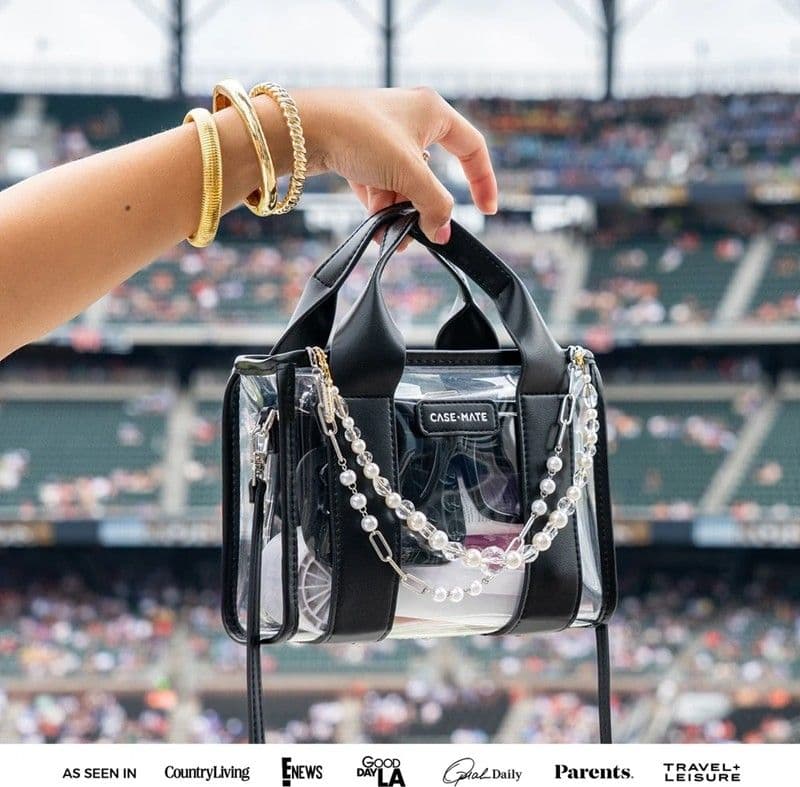 Case-Mate Micro Tote Bag - Waterproof Shoulder Bag (Midnight Black/Clear) - 19