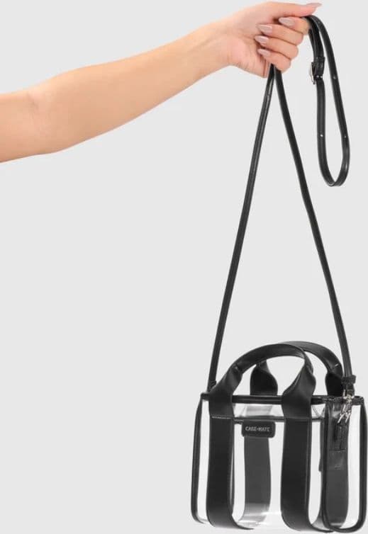 Case-Mate Micro Tote Bag - Waterproof Shoulder Bag (Midnight Black/Clear) - 24