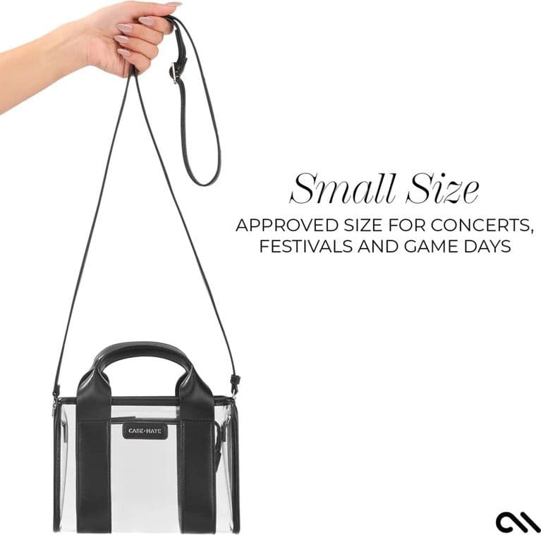 Case-Mate Micro Tote Bag - Waterproof Shoulder Bag (Midnight Black/Clear) - 9