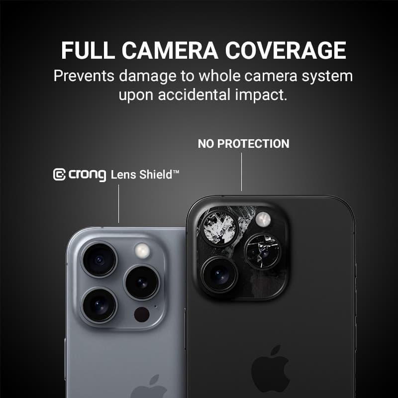 Crong Lens Shield - Vetro per fotocamera e obiettivo per iPhone 16 Pro / iPhone 16 Pro Max / iPhone 15 Pro / iPhone 15 Pro Max - 3