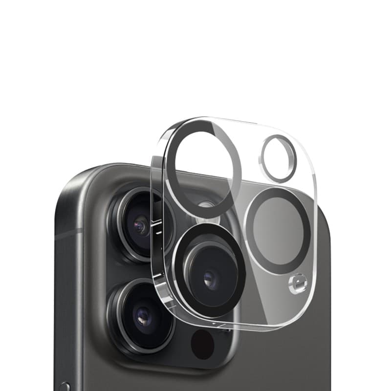 Crong Lens Shield - Vetro per fotocamera e obiettivo per iPhone 16 Pro / iPhone 16 Pro Max / iPhone 15 Pro / iPhone 15 Pro Max - 6