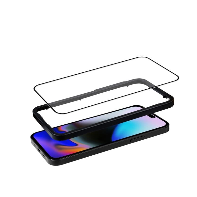 Crong Anti-Bacterial 3D Armor Glass - Vetro temperato 9H Full Glue per iPhone 16 Pro Max + telaio di installazione - 9