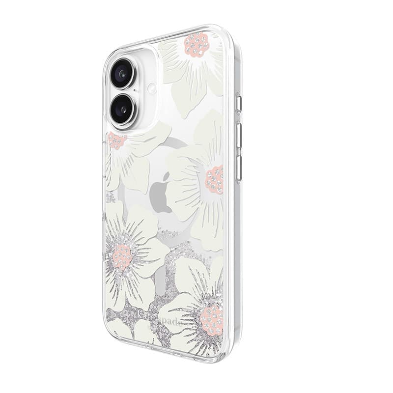 Kate Spade New York Liquid Glitter MagSafe - Case for iPhone 16 (Hollyhock Floral) - 4
