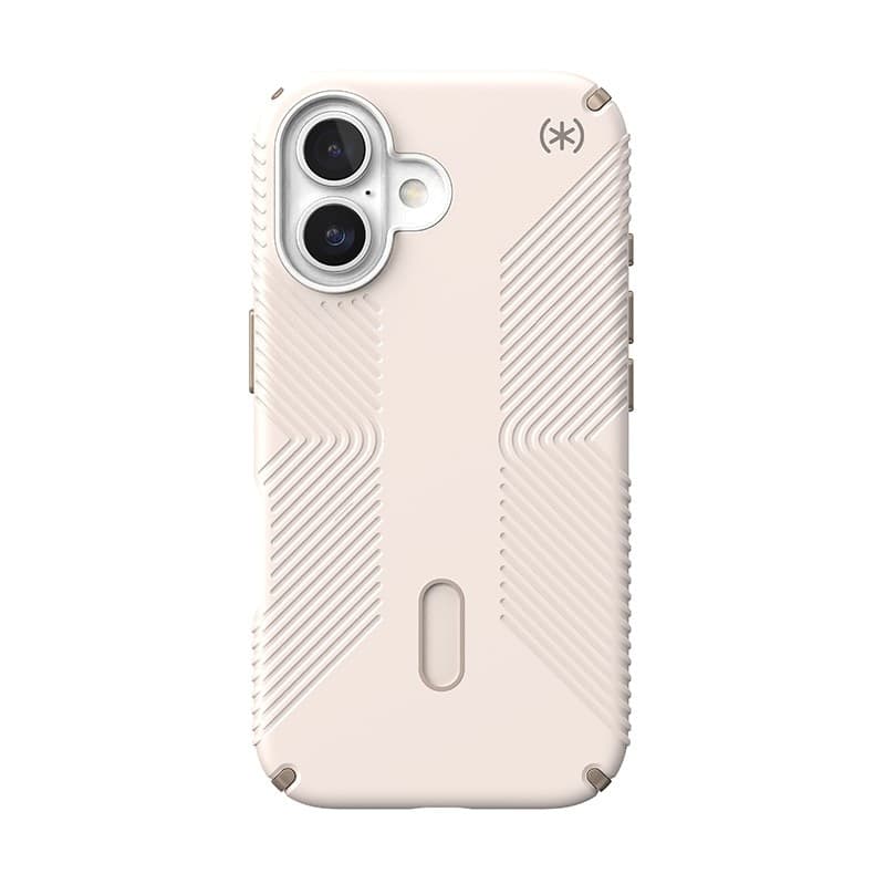 Speck Presidio2 Grip ClickLock e MagSafe - Custodia per iPhone 16 (Osso sbiancato / Oro antico / Marrone nocciola) - 19