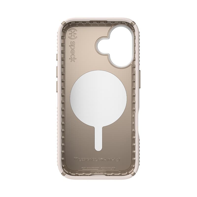Speck Presidio2 Grip ClickLock e MagSafe - Custodia per iPhone 16 (Osso sbiancato / Oro antico / Marrone nocciola) - 20