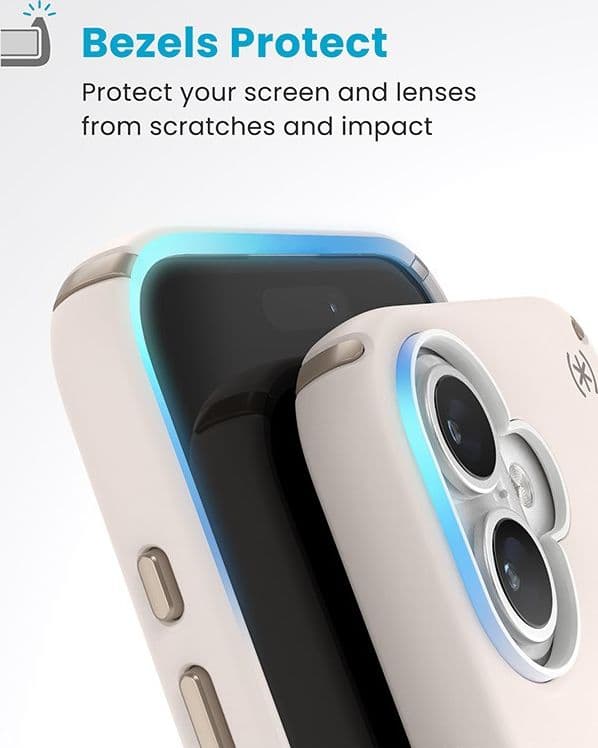 Speck Presidio2 Pro ClickLock e MagSafe - Custodia per iPhone 16 (Osso sbiancato / Oro antico / Marrone nocciola) - 16
