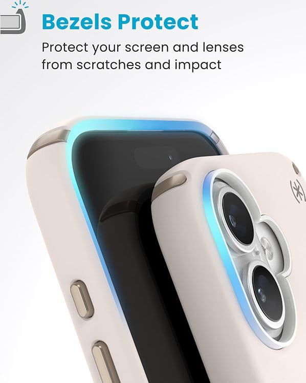 Speck Presidio2 Pro ClickLock e MagSafe - Custodia per iPhone 16 (Osso sbiancato / Oro antico / Marrone nocciola) - 6